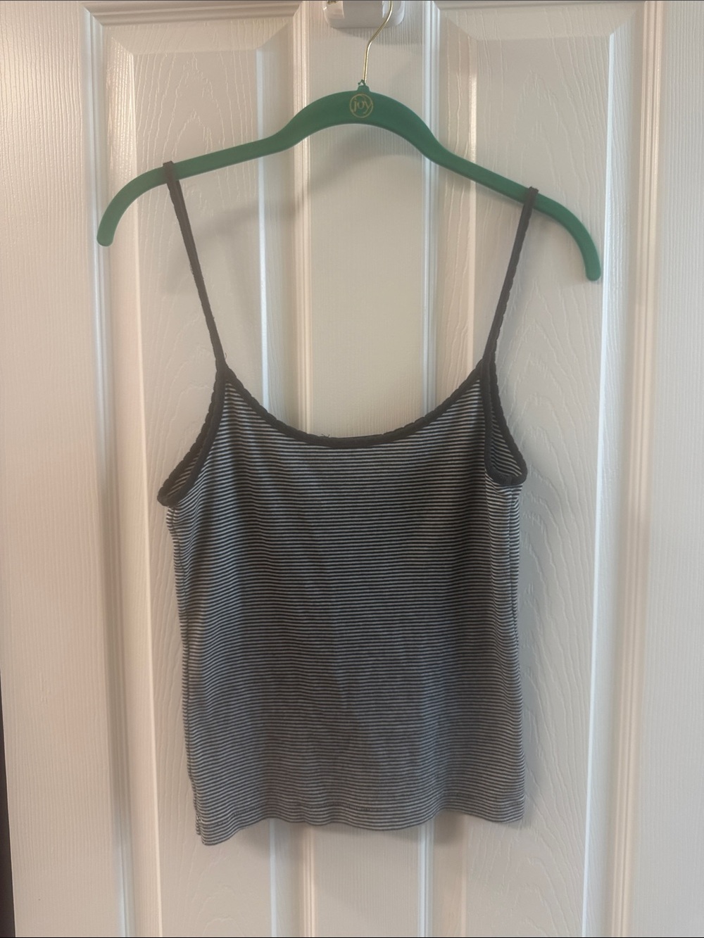 Brandy Melville Black & White Striped Spaghetti Strap Tank